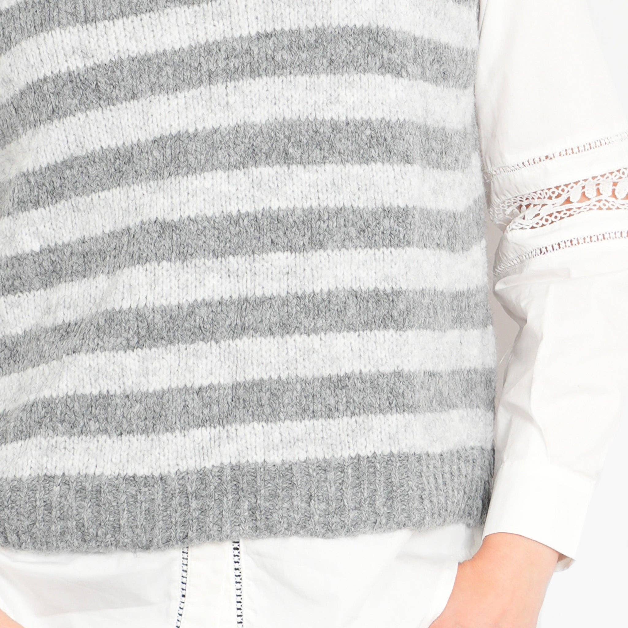 Sarta – wholesale Tank top – Women′s – Betsy Wool Blend Tank Top - Light Grey/Dark Grey, Striped5