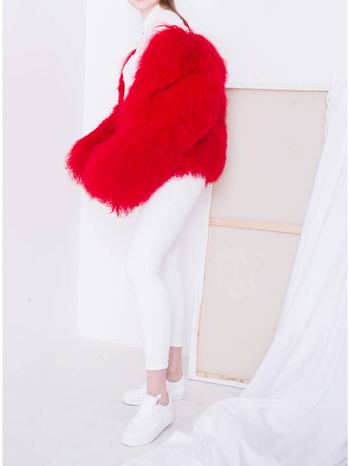 Pellobello – wholesale Jacka - Dam – Shearling Jacka True Love Röd