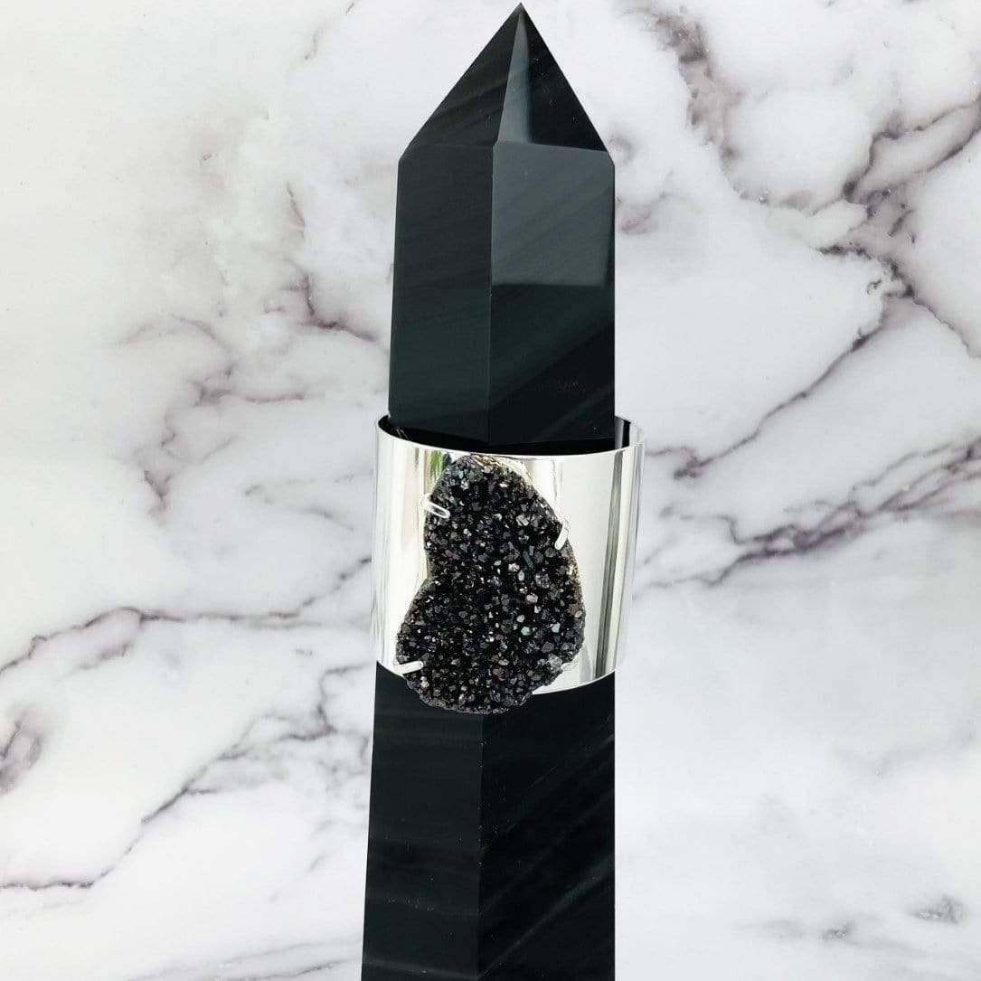 Rock Paradise - Wholesale Cuff Bracelet - Crystal Black Diamond Titanium Druzy Electroplated Cuff5