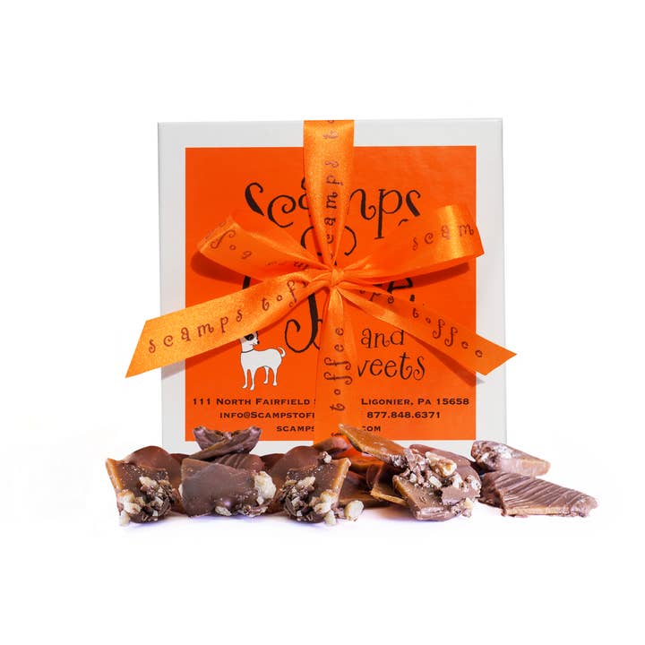 Scamps Toffee - Wholesale Chocolate Box - 8oz Box - Toffee - Chocolate Covered