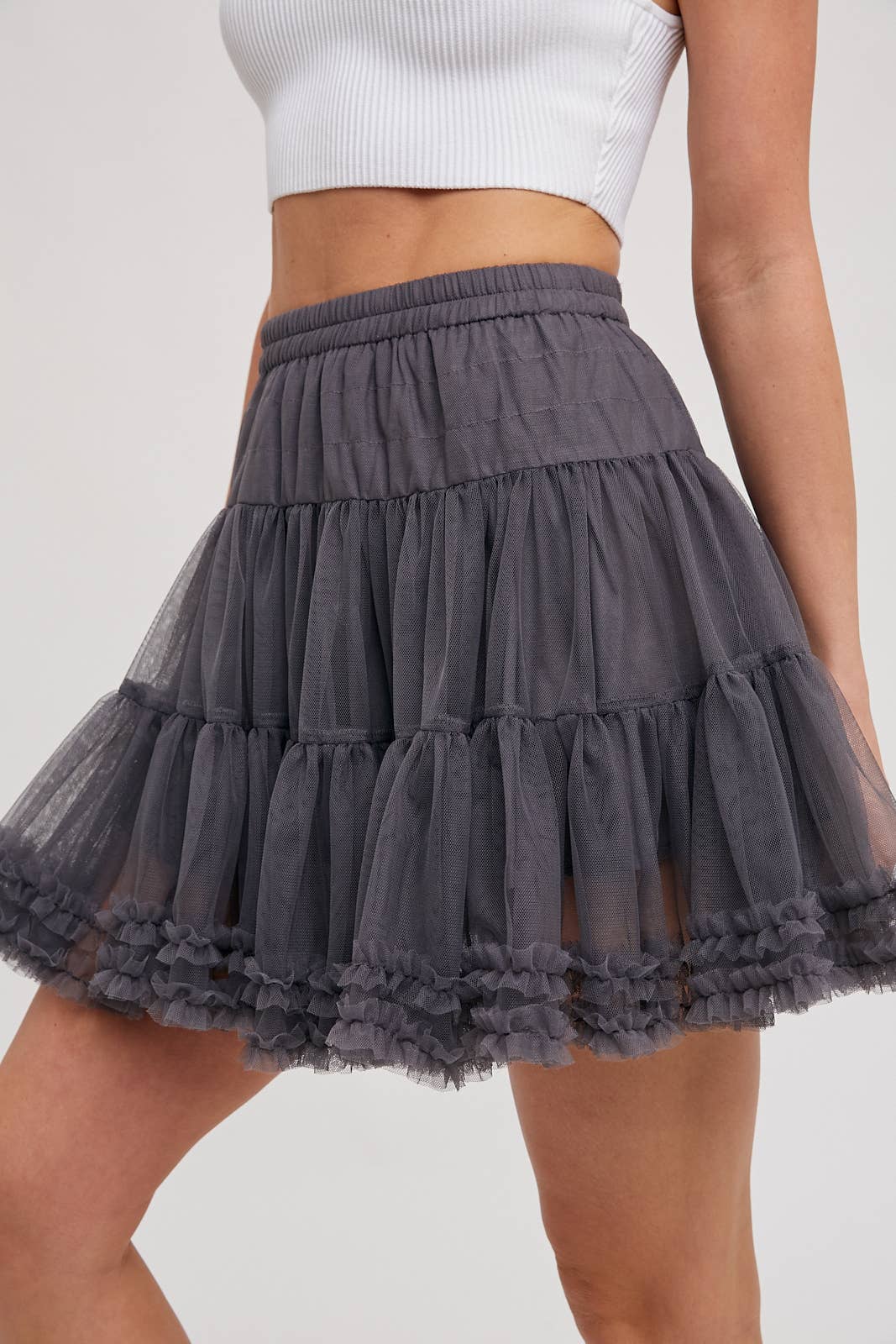 Peace Love Line – wholesale Skirt – Women’s – PL5952 - RUFFLE TIERED TULLE TUTU MINI SKIRT1