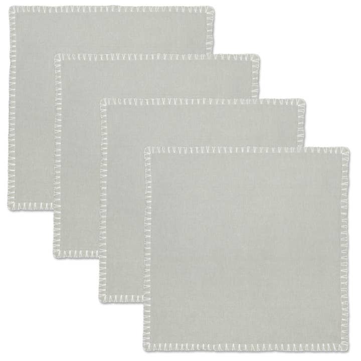 Heritage Lace - Wholesale Dinner & Cloth Napkin - Haven 17x17 100% Cotton Mist Blue Napkin Set of 41