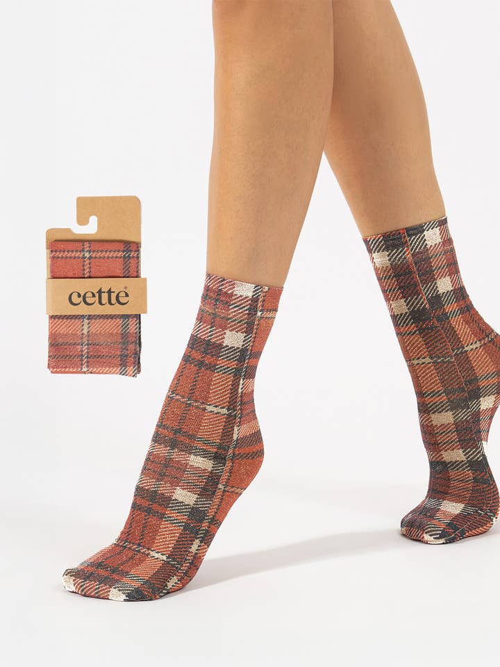 Red Ginger - Christmas Socks, Shiny Party Socks, Christmas Gift for wholesale on Faire0