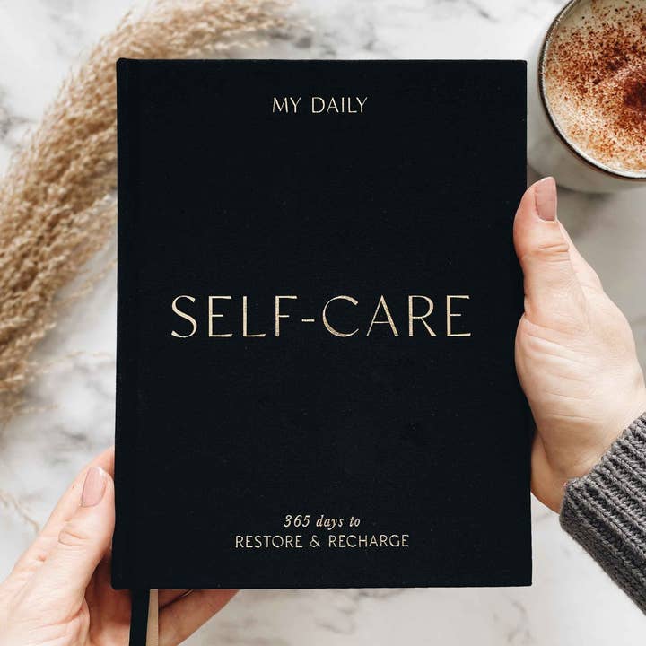 My Daily Self-Care (Black) gratitude and reflection journal for wholesale by Blush And Gold