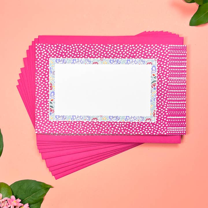 Wine & Silver Blue • 4"x6" Flat Note Cards (Stationery set of 10) for wholesale by Snickerdoodle Studio