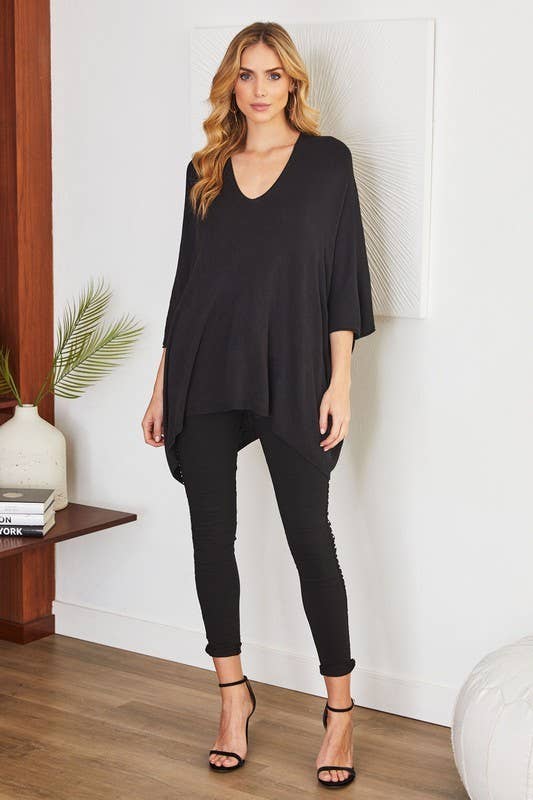 VENTI6 – Túnica - Mulher por atacado – TOP DE MALHA LEVE OVERSIZED COM DECOTE EM V DRAPEADO (2920)12