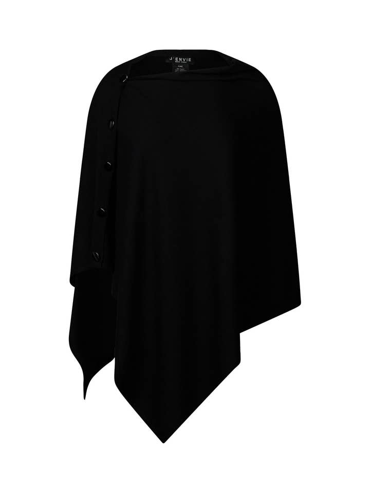 The Luzern Side-Button Poncho for wholesale by J'envie
