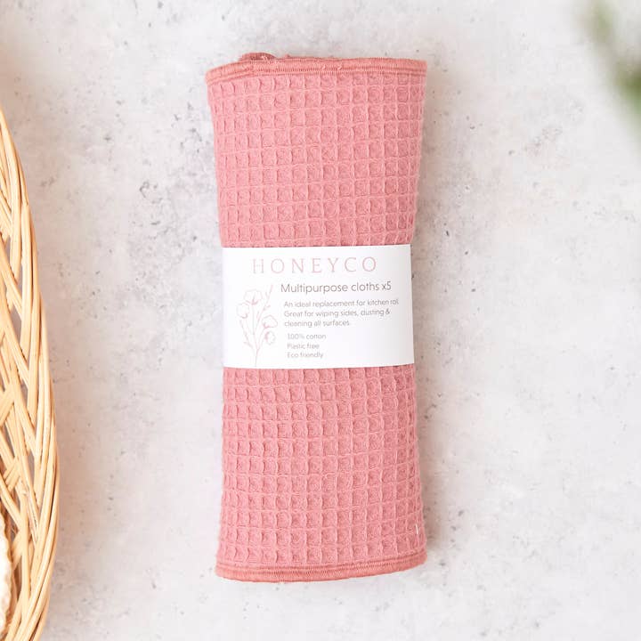 honeyco - Wholesale Dishcloth - Multipurpose cleaning cloths - reusable kitchen towel - pink