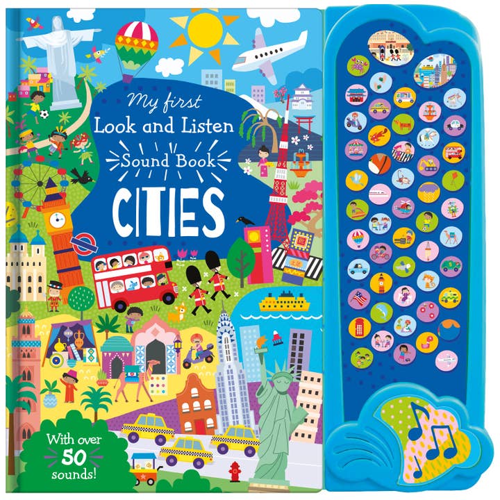 My First Look and Listen Cities – Children’s 50 Button Sound Book for wholesale by Robert Frederick Ltd
