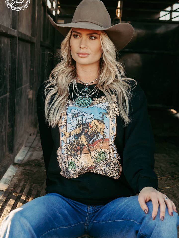 Sterling Kreek - Wholesale Graphic Sweatshirt - Women's - Rough Start Pullover4