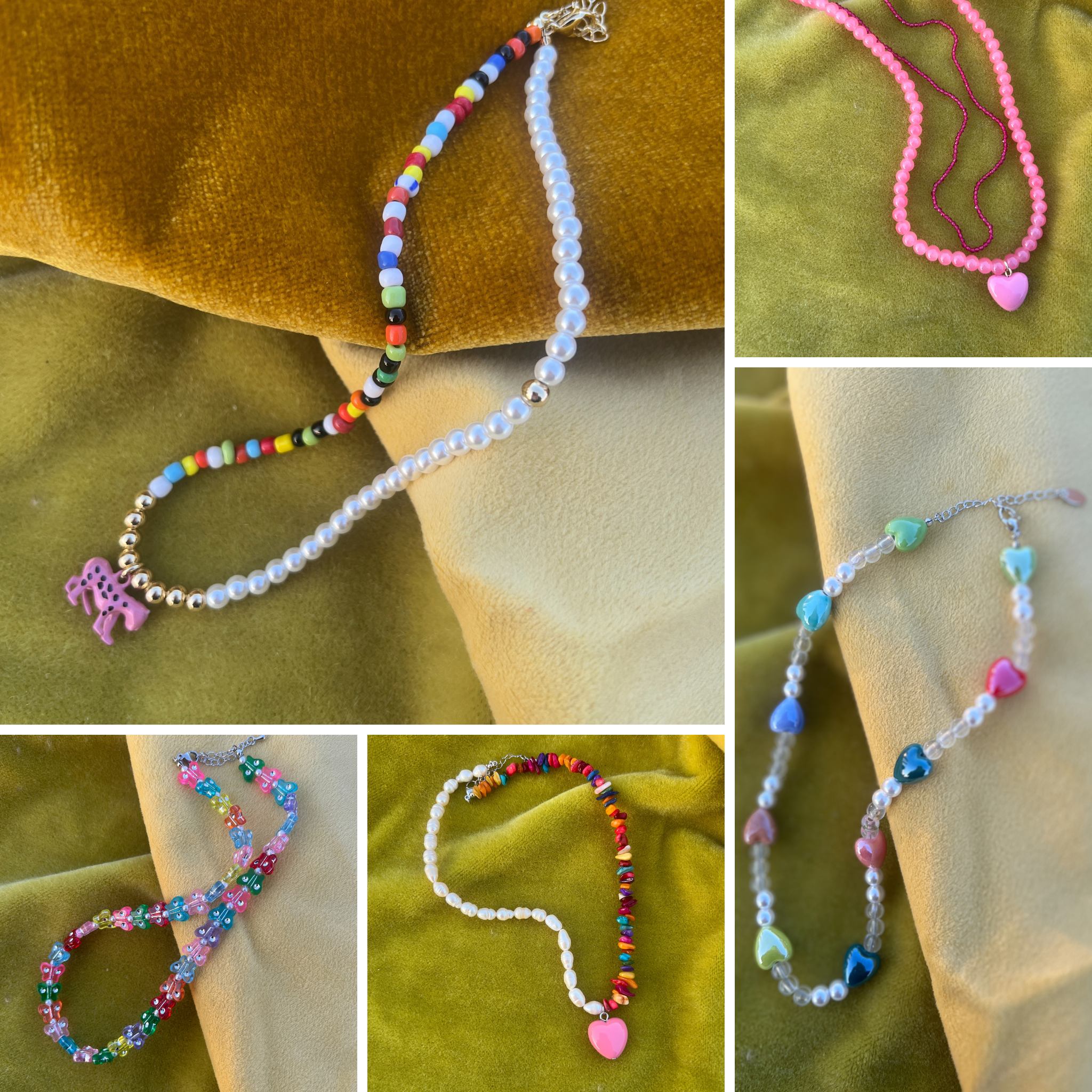 Rainbow Unicorn Birthday Surprise - Wholesale Beaded/Pearl Necklace - Bright Y2K Beaded Charm Necklace – Festival & Summer Jewelry4