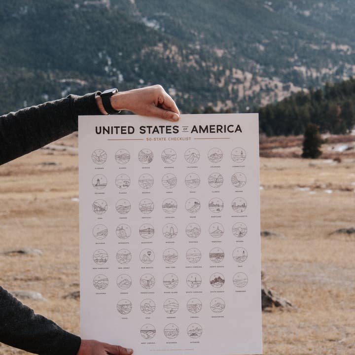 The XPLR More Collective - Wholesale Poster - 50 States Checklist Poster5