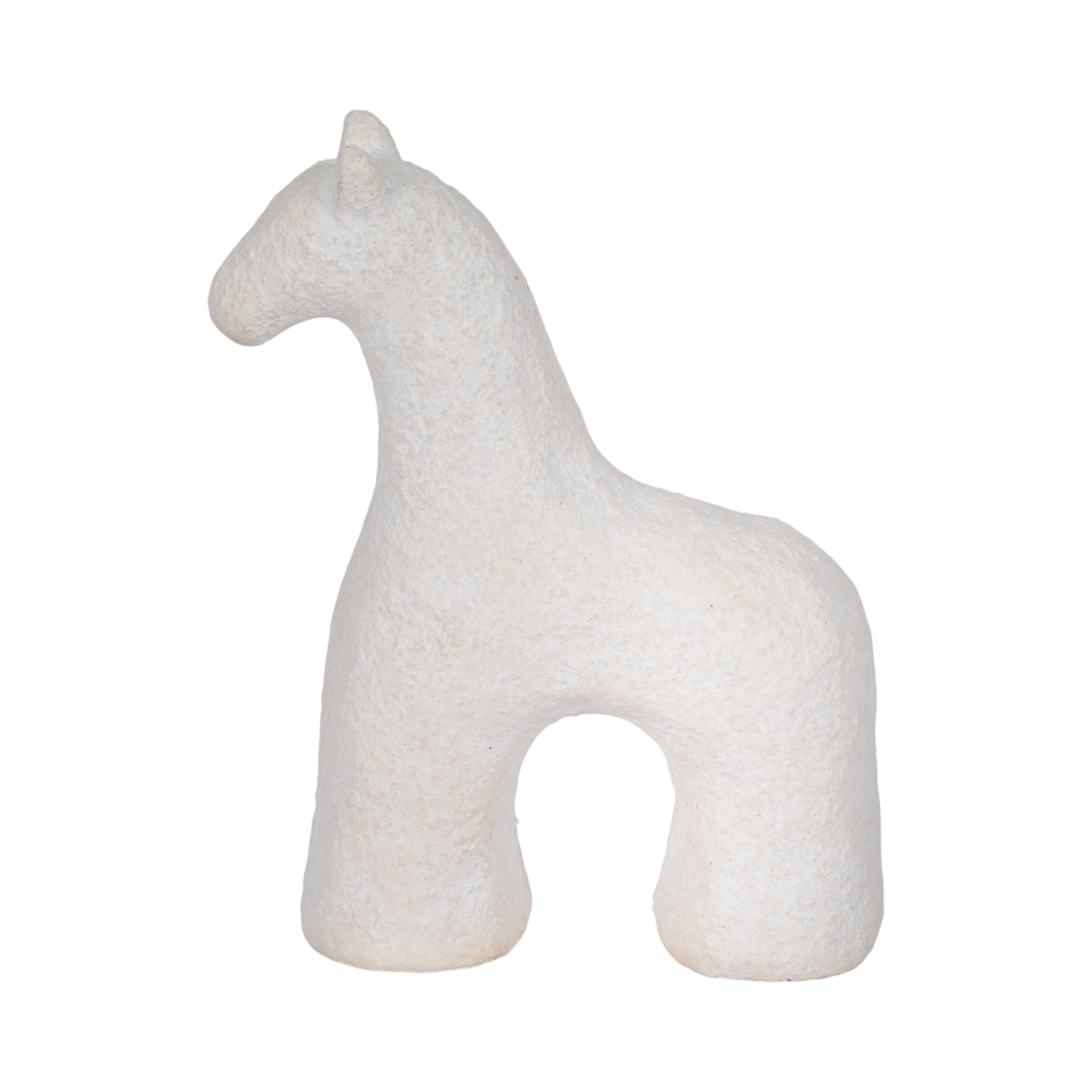 Sagebrook Home - Wholesale Decorative Figurine - Ceramic Modern Textured Solid Horse Figurine - White, 7 in.5