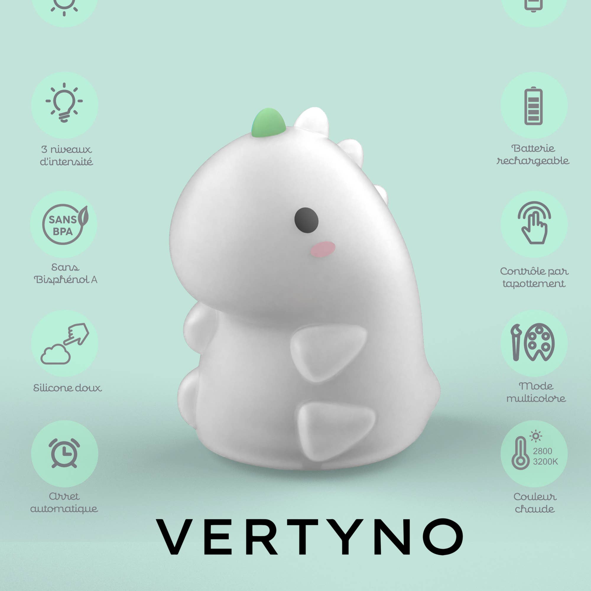 VERTYNO - Wholesale Night Light - Kids & Baby - Dinosaur LED Night Light Silicone Child – Dino by VERTYNO3