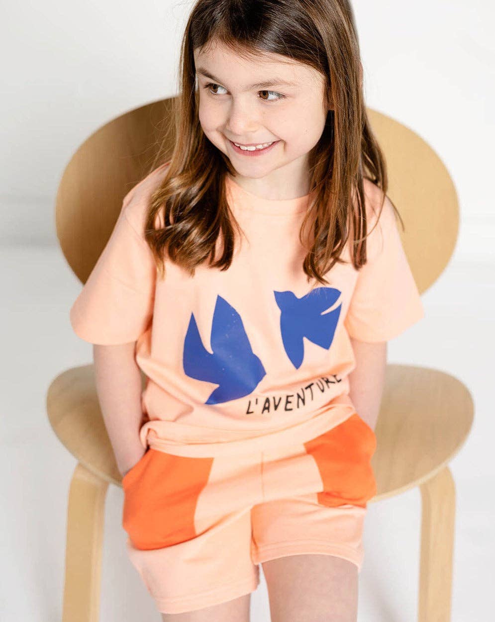 Crann Organic - Vente Short – enfant - Short en coton biologique pour enfants - Pink Color Block3