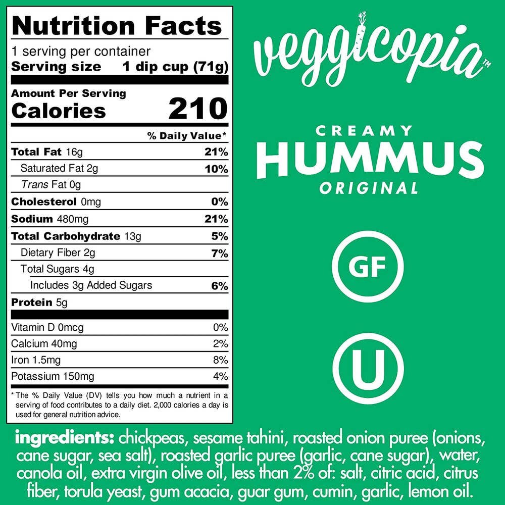 Veggicopia - Wholesale Dip - Veggicopia Creamy Original Hummus - Single Serve3