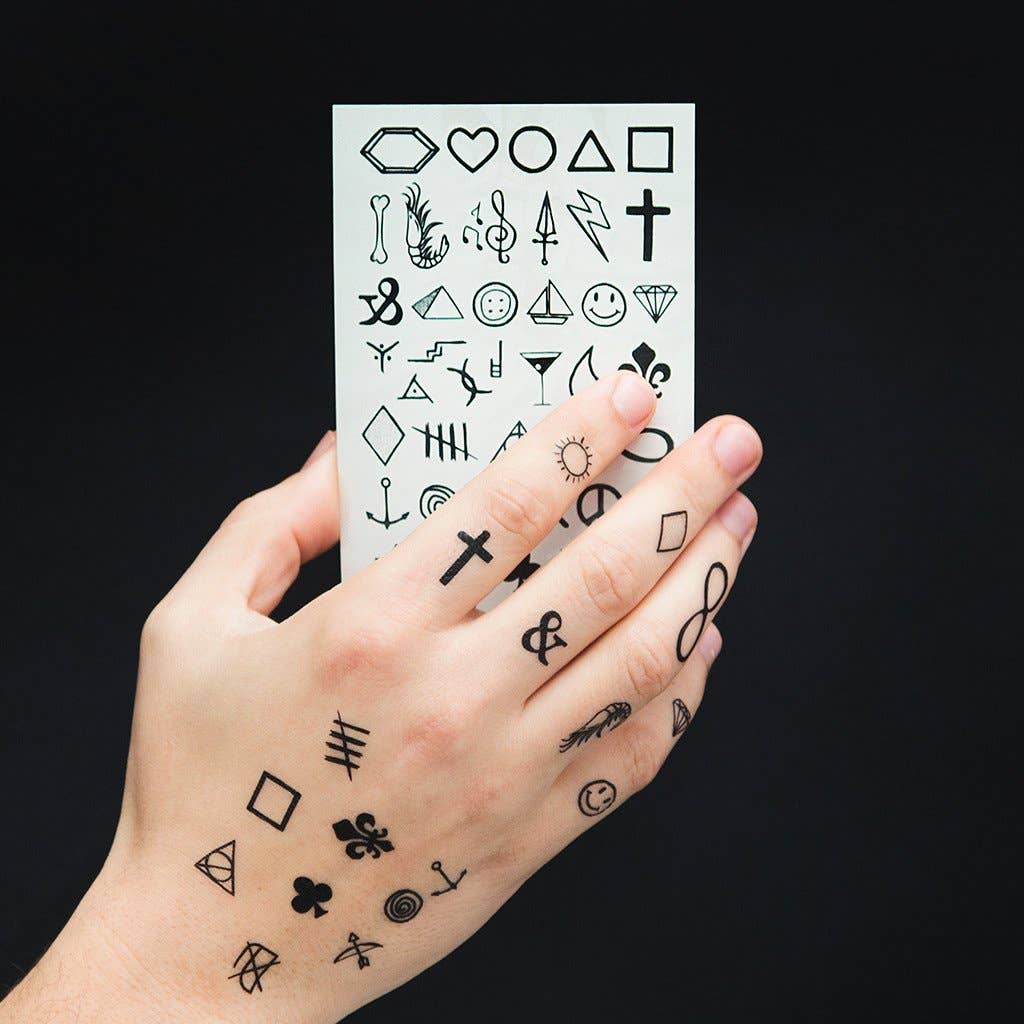 Tattoonie - Wholesale Tijdelijke tattoo - BASICS Tattoo (verpakking van 2 stuks)