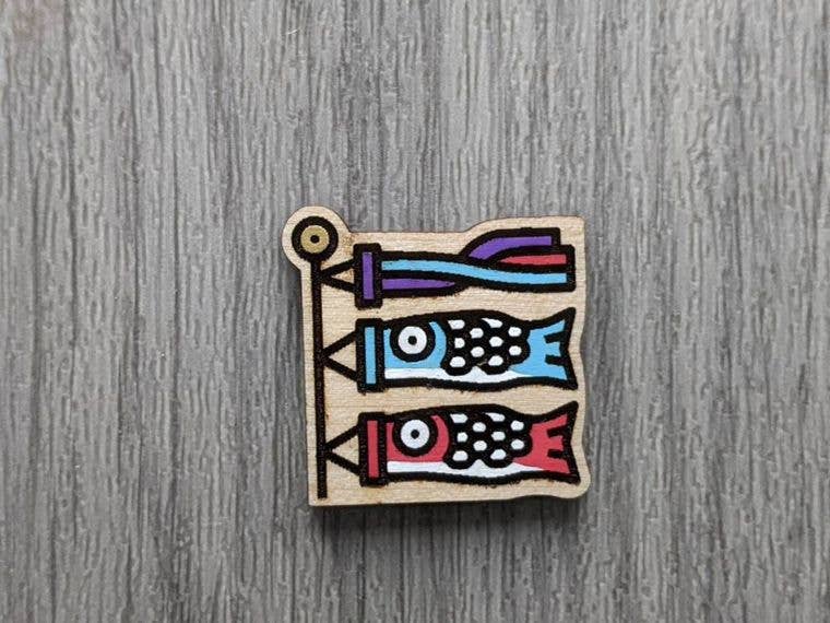 Chikai Shop - Vendita all'ingrosso Spille - Spilla con spilla in legno in stile giapponese5