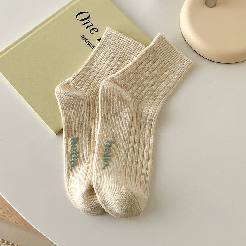 Dipped Shop - Wholesale Socks - Women's - Candy Color Simple Letter Soft Socks DP25A4521