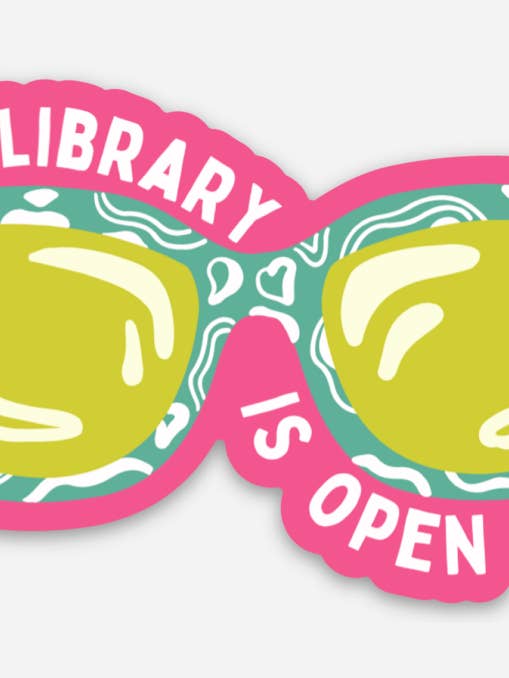 Autocollant La bibliothèque est ouverte pour la vente par Cards by Dé