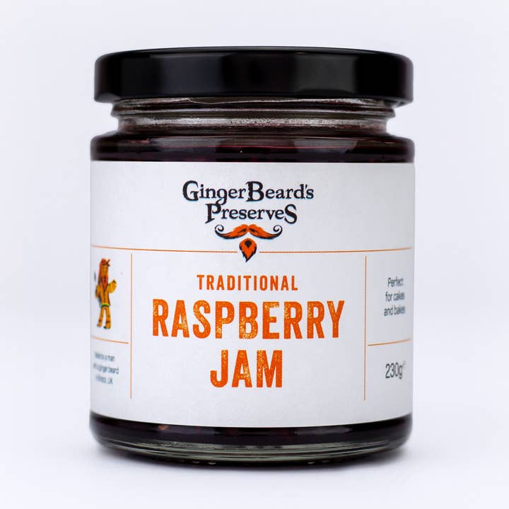 Traditional Raspberry Jam for wholesale by GingerBeard's Preserves