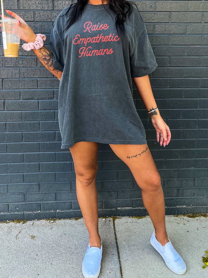 RAISE EMPATHETIC HUMANS TEE for wholesale by LOLA MAGNOLIA
