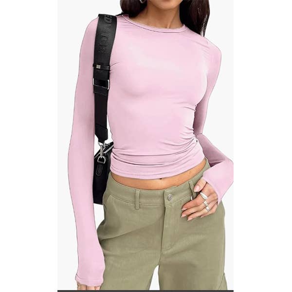 Hope & Sunshine – wholesale T-shirt (utan tryck) – Dam – 43 Färger Solid Slim Topp17