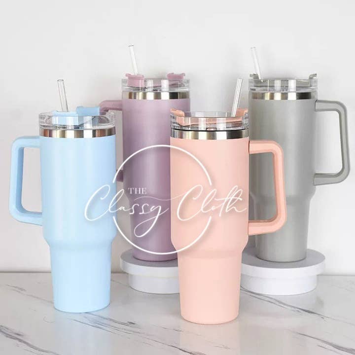 The Classy Cloth WS - Wholesale Insulated mug/tumbler - Quencher Tumbler 40 oz - Light Blue RTS9