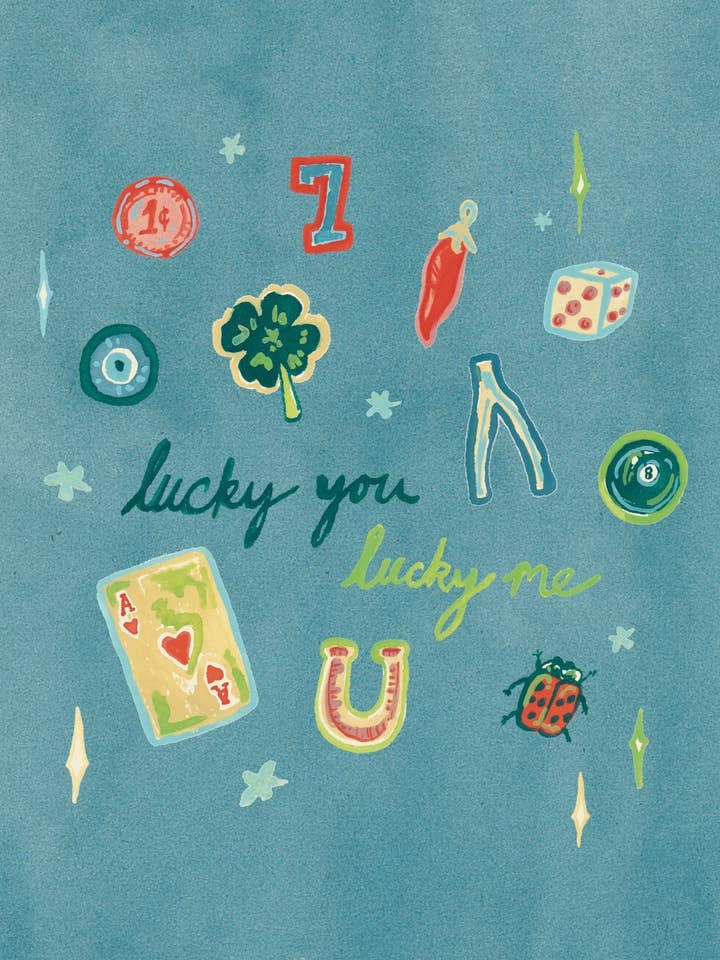 "Heldige dig, heldige mig" Held-ikon kunsttryk for engroshandel hos artxnikki