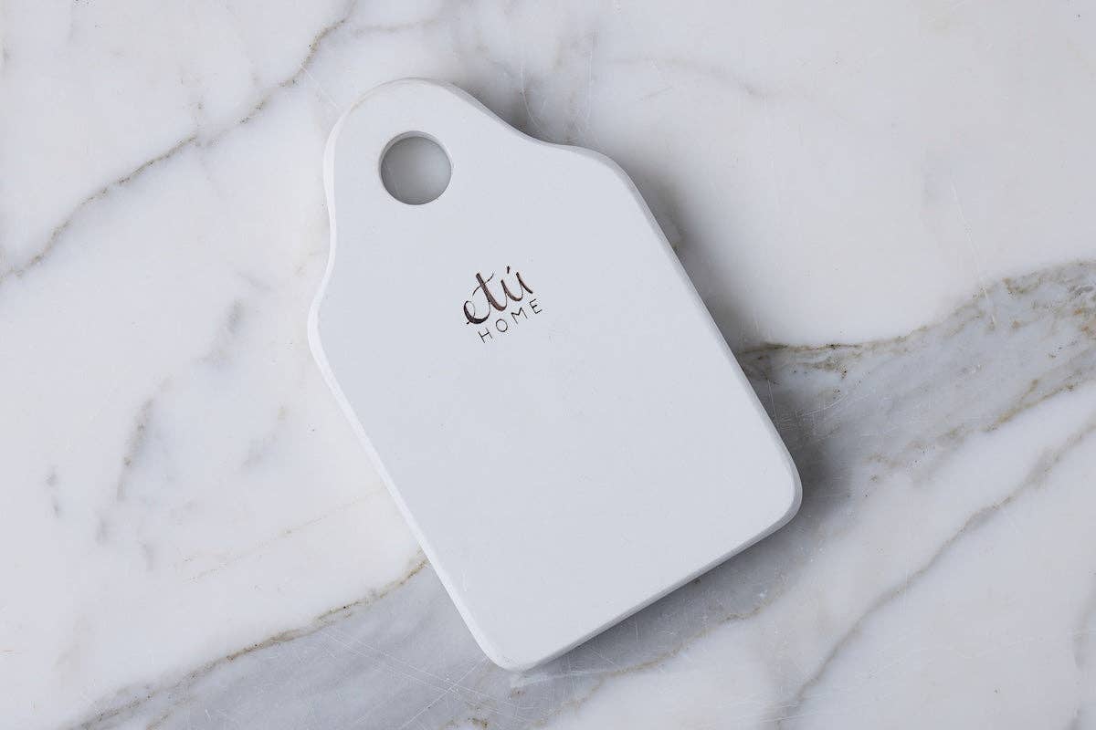 etúHOME – Engroshandel Ostebræt – Mini forretbræt med smørekniv, lille, hvid2