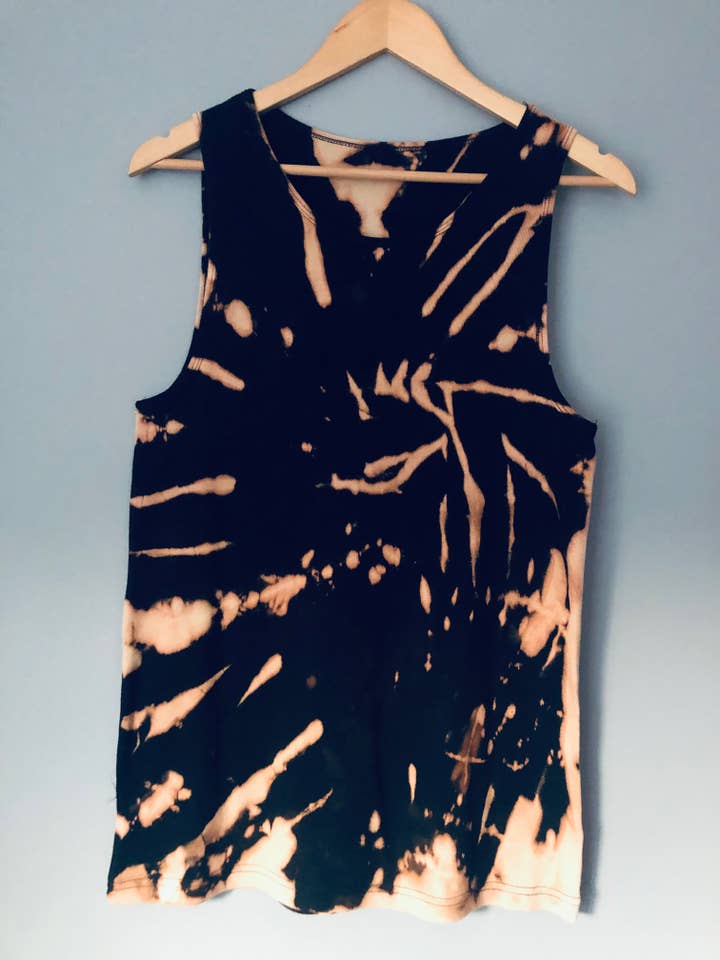 Zwart T-shirt van Tie Dye katoen voor wholesale door Luxury Style UK