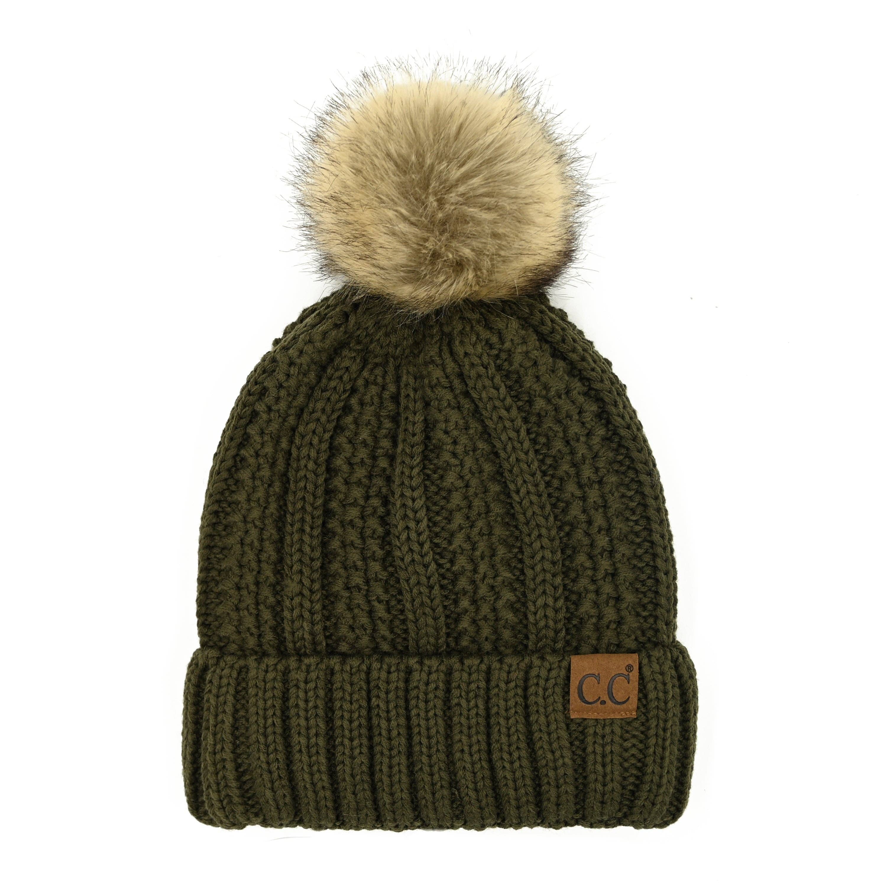 Truly Contagious – Großhandel Beanie – Damen – CC Mütze mit auffälligem Kunstpelz-Bommel (YJ-820)18