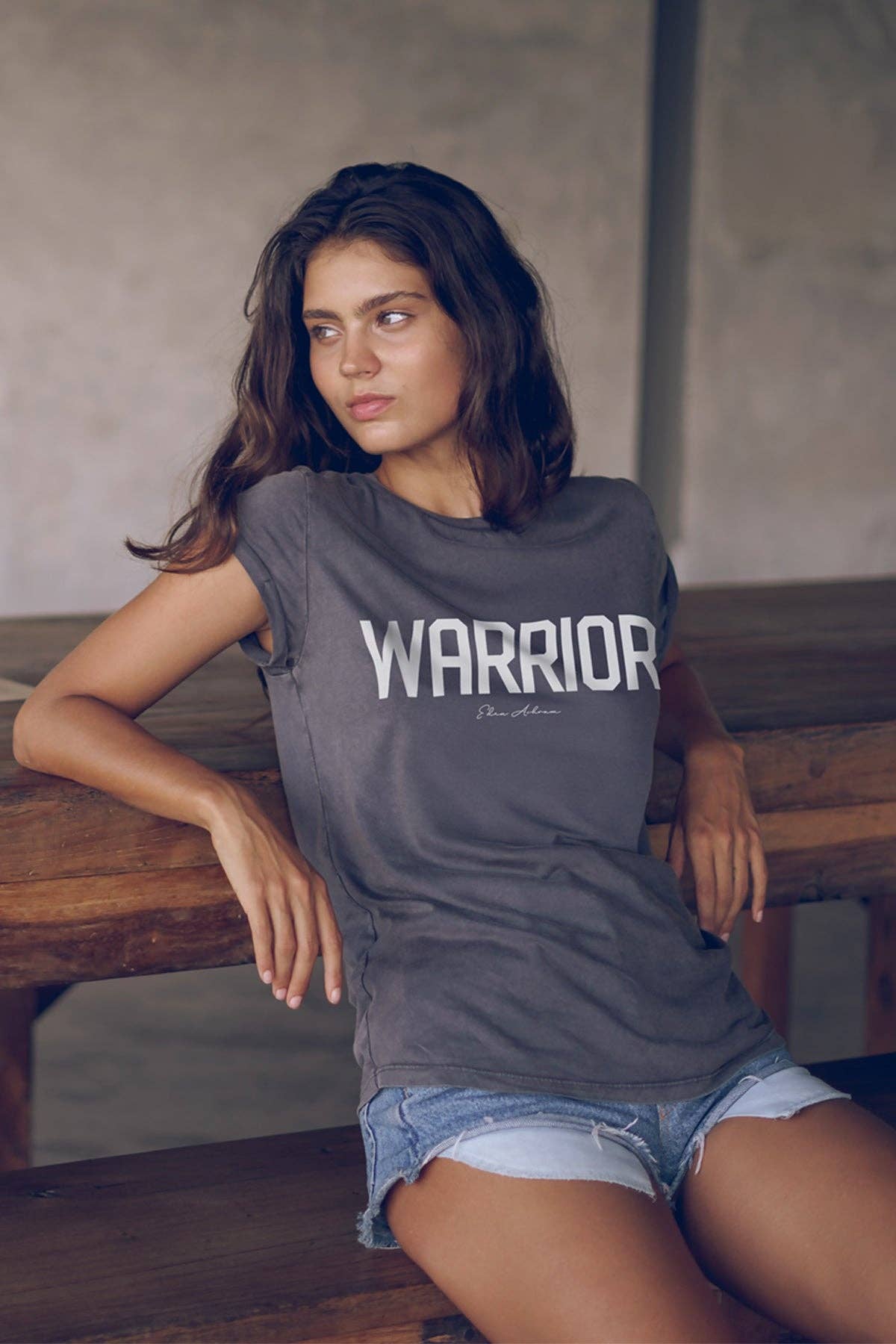 Eden Ashram - Wholesale Screen Printed T-Shirt - Women's - Warrior Premium Rolled Sleeve T-Shirt2