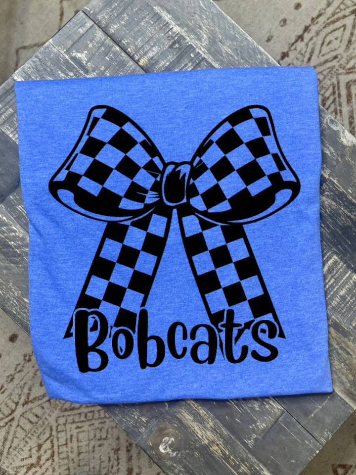 Mascot Checkered Bow -Tee- for wholesale by It's A Tee Party