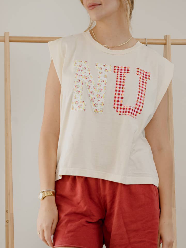 Débardeur matelassé encre blanc cassé Nebraska Huskers pour la vente par LivyLu