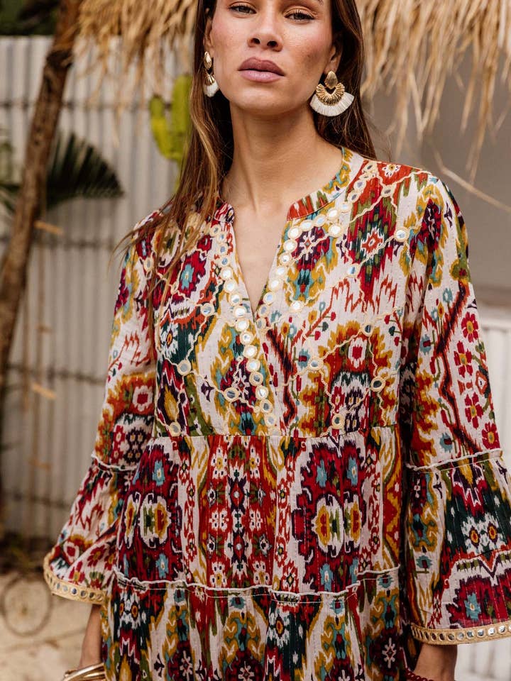 I AM PYLGRYM - Wholesale Dress – Women's - Miska Dress - Moon Beam Ikat6