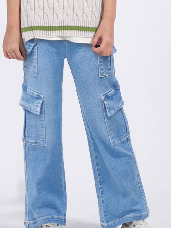 Cutie Patootie Clothing - Wholesale Jeans - Kids - GDP-23-89151B Girl's Denim Jeans w/ 4 Cargo Pockets