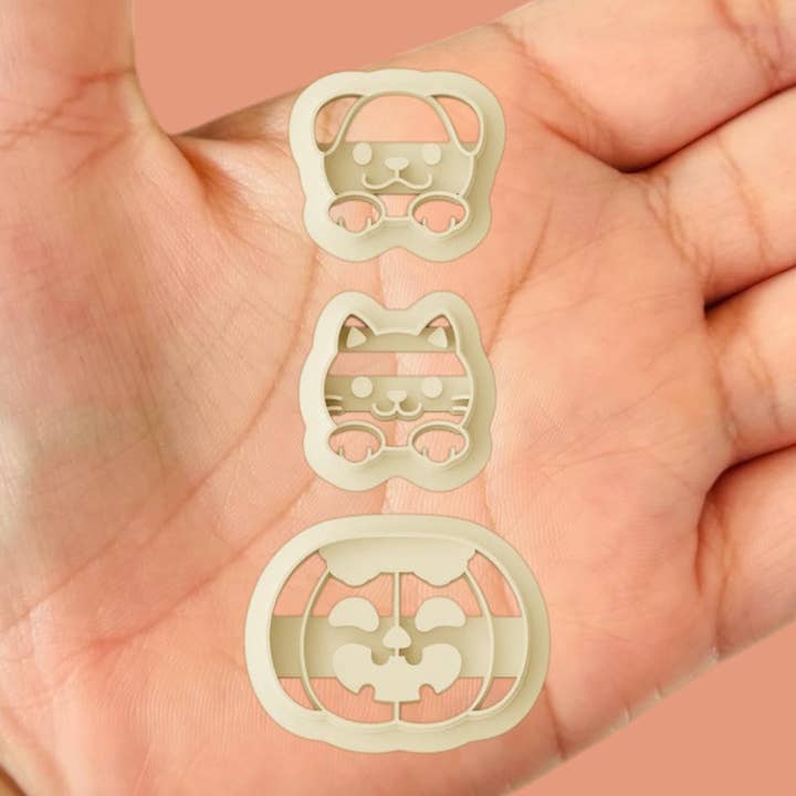 cat dog pumpkin #25 Polymer clay Cutter for wholesale by Roussell Prints and Demand LLC