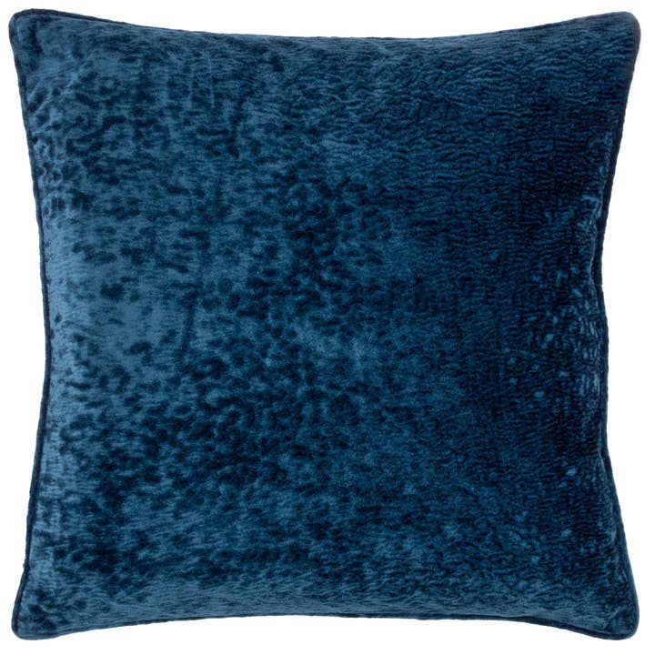 Ripple Plush Velvet Cushion Navy for wholesale on Faire