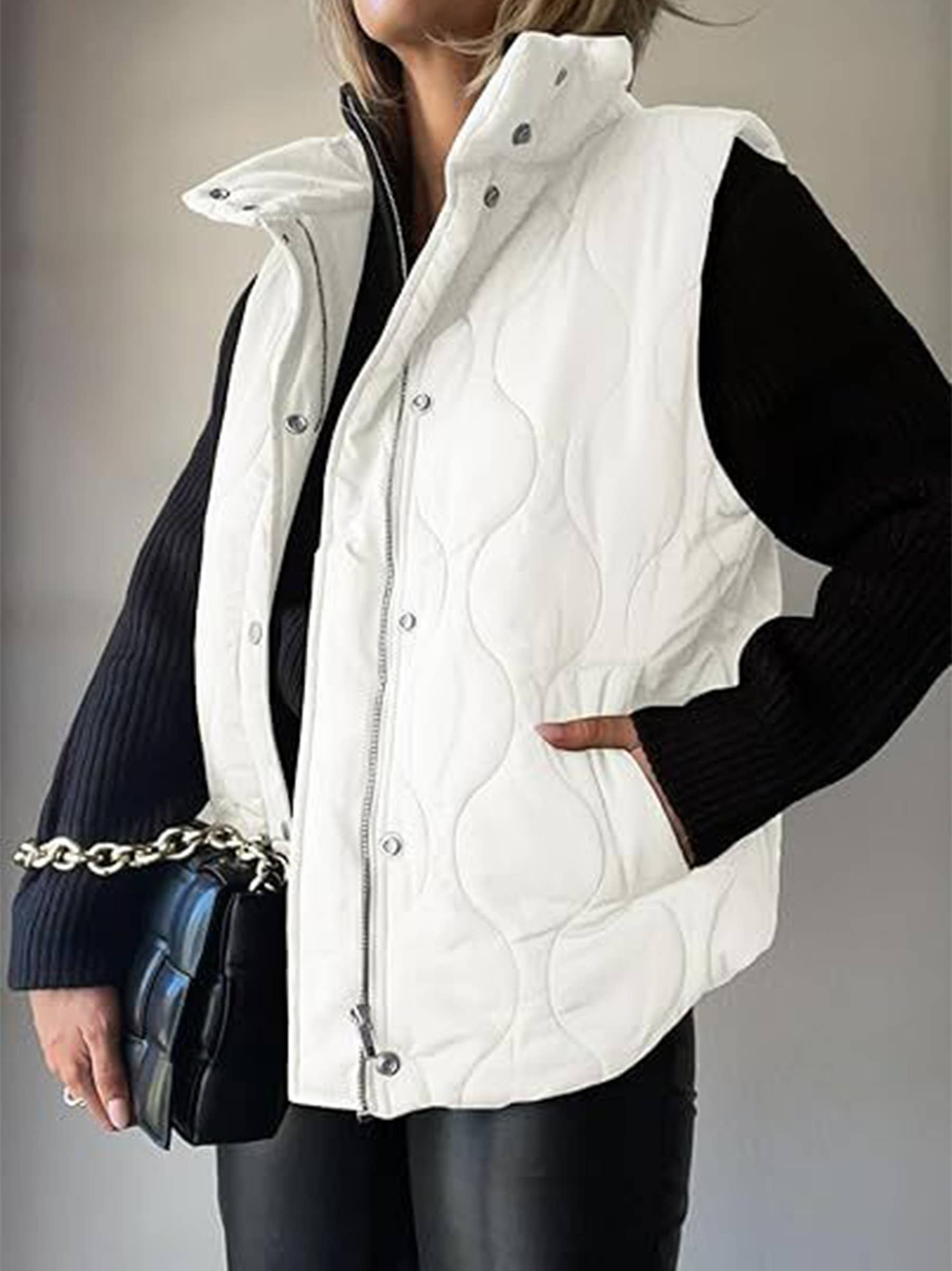 Wholesalesir - Wholesale Outerwear Vest - Women's - Casual Solid Color Sleeveless Cotton Vest0