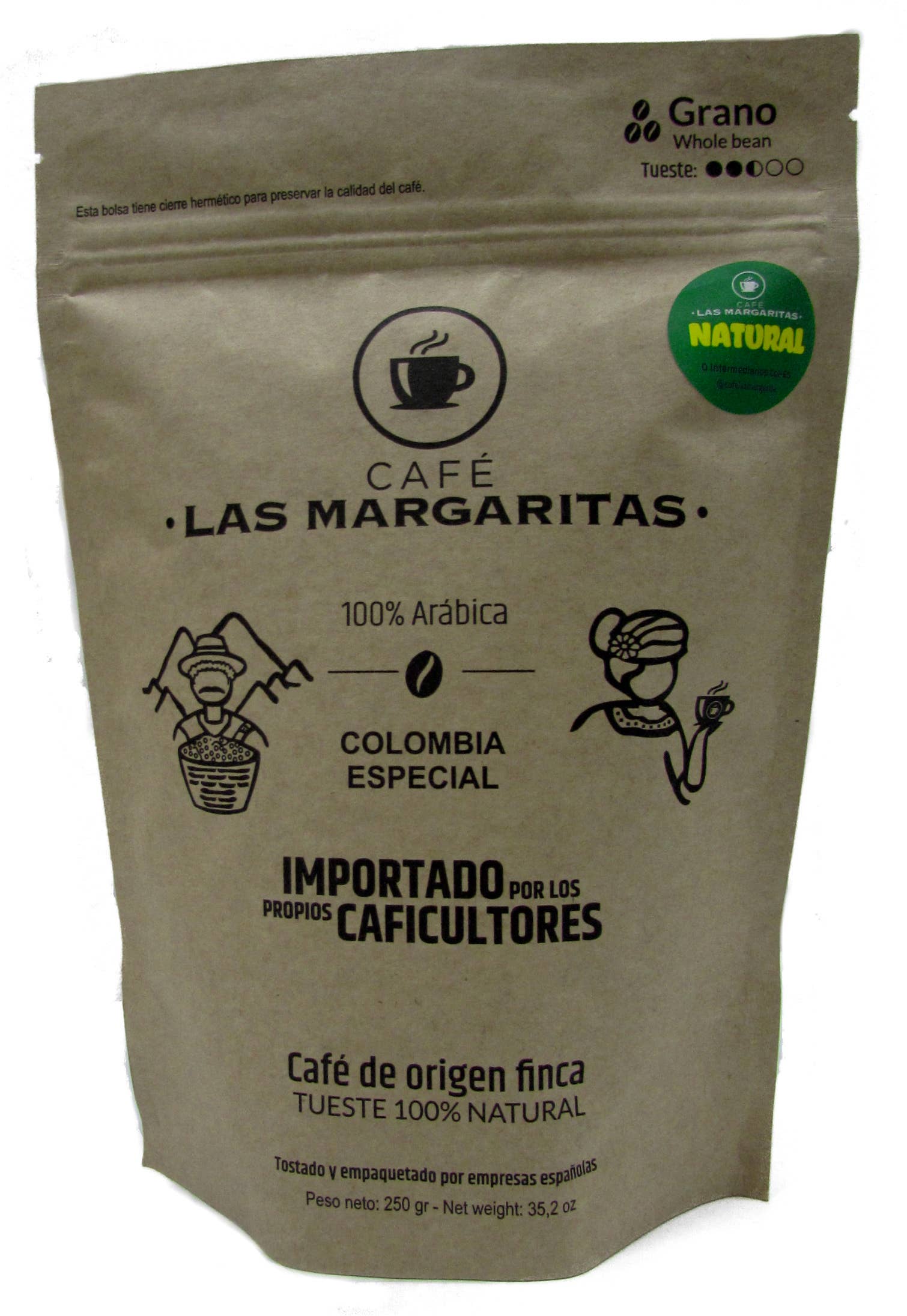 Café Las Margaritas - Wholesale Coffee Beans - Specialty Coffee 4x250g Honey & 4x250g Natural GRAIN6