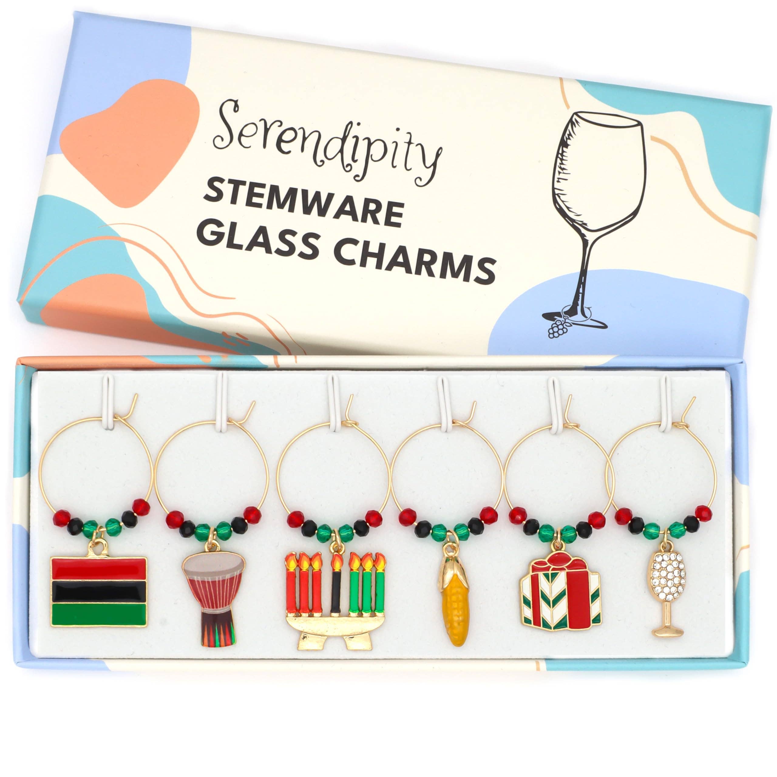 Serendipity - Wholesale Wine Charm - Kwanzaa Wine Charms | Unity, Faith, and Tradition4