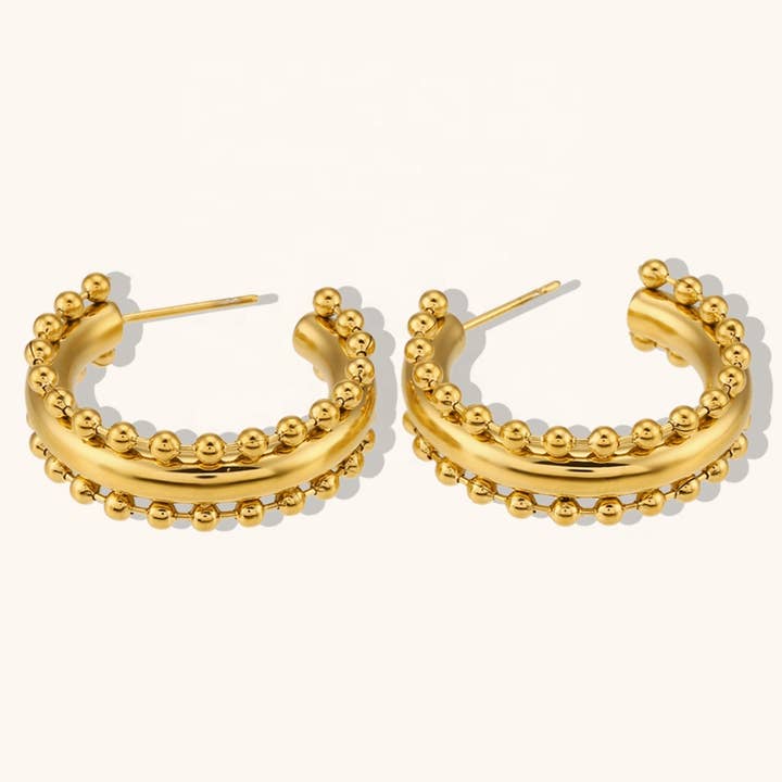 Genevieve Beaded Hoop Earrings ~ Deep South Originals for wholesale by Deep South Originals Inc.