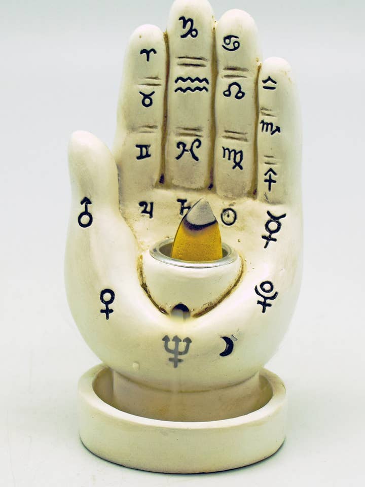 Palmistry Hand Back Flow Incense Burner for wholesale by Fantasy Gifts