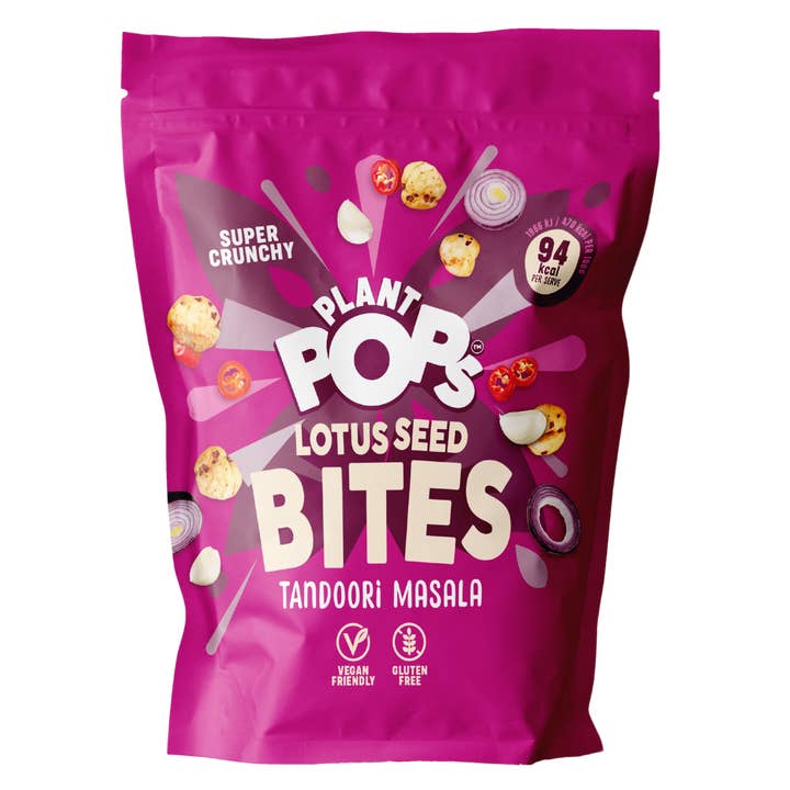Plant Pops - Wholesale Puffed snack - Tandoori Masala Lotus Seed Bites (Sharing Bag - 70g) (Copy)