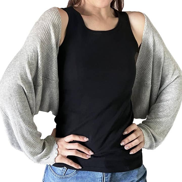 Fennco Styles – Engroshandel Cardigan - Dame – Ribstrikket cardigan bolero shrug3
