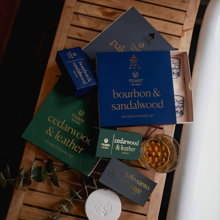 Musee - Wholesale Shower Steamer/Bomb - Cedarwood & Leather Shower Steamers2