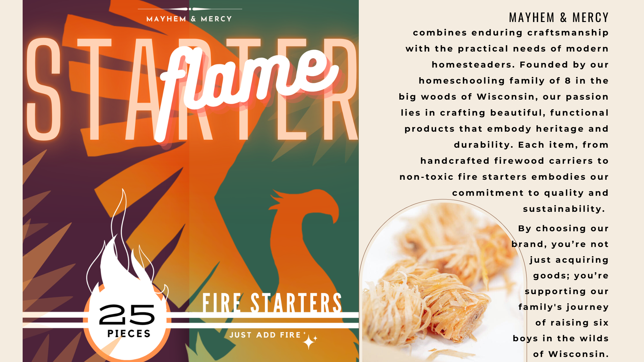 Mayhem & Mercy - Venta al por mayor Encendedor - Encendedores de fuego Flame Starter no tóxicos y sin fragancia7