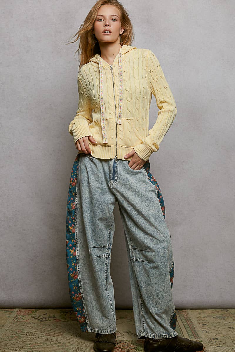 Pol Clothing - Wholesale Hoodie - Women's - Full Sleeve Solid Acrylic Sweater Hoodie Zip Up Knit Top43