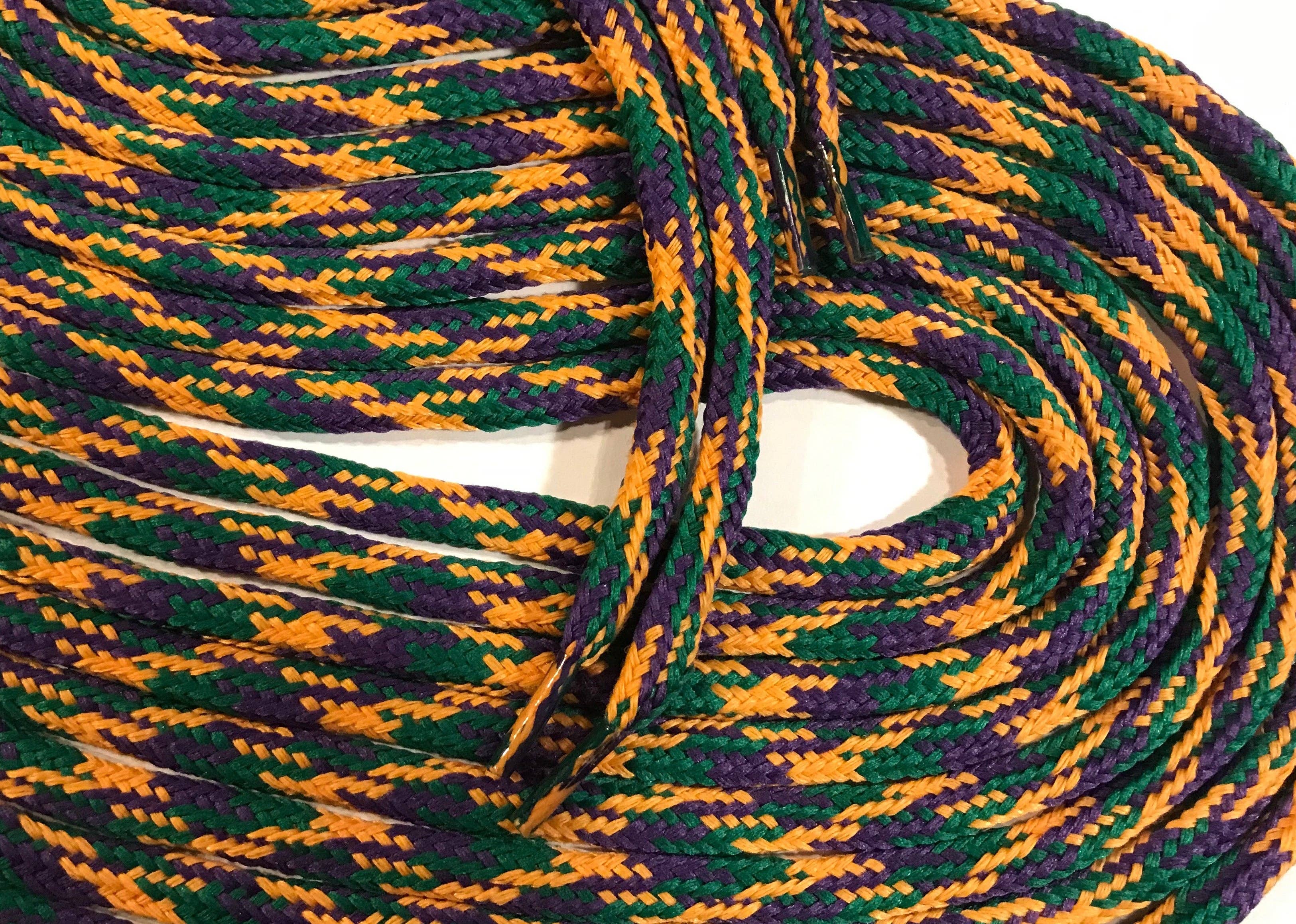 The Shoelace Factory - Wholesale Shoelaces - Unisex - Green, Purple and Gold Mardi Gras Hybrid Shoelaces1